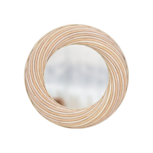 Round Twisted Rattan Mirror