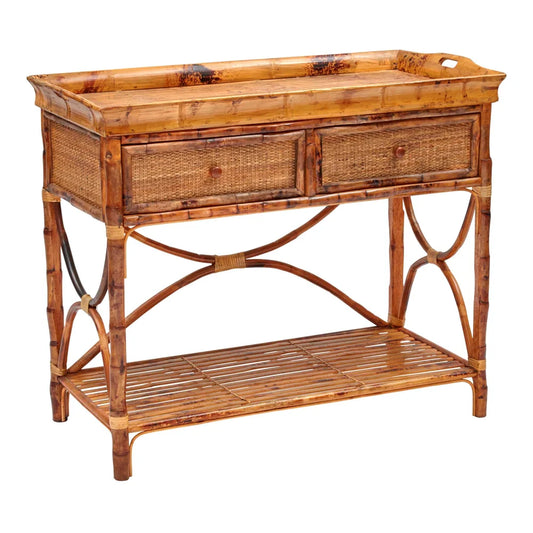 English Serving Console with Removable Tray Top
